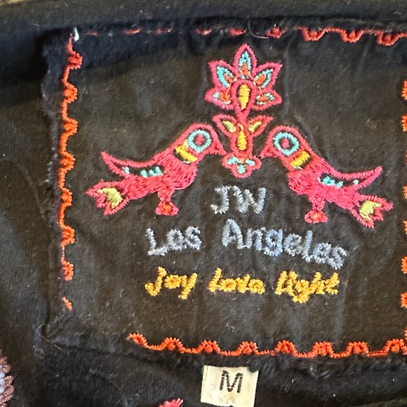 Johnny Was JW Los Angeles Wrap Black Dress with Floral Embroidery - Picture 7 of 7